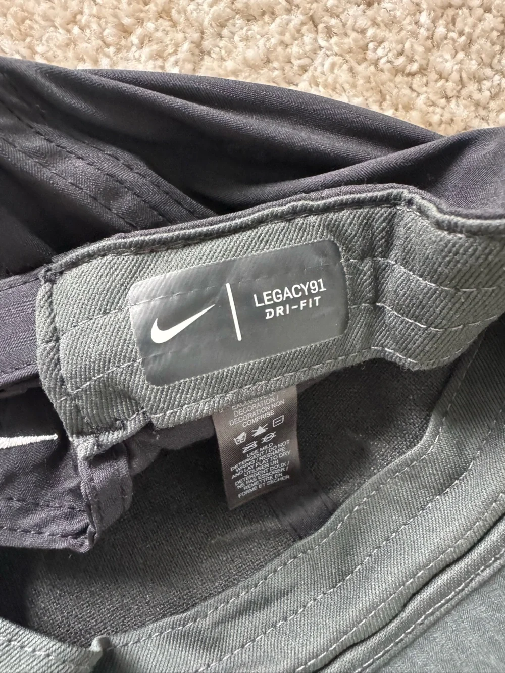 Nike Black Cap with White Swoosh Logo